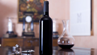 Wine Design unlabeled bottle of wine
