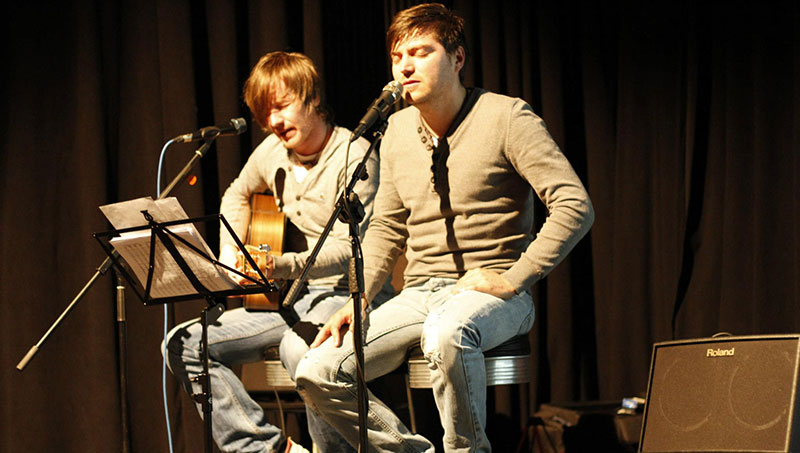 Two Man Group performs live