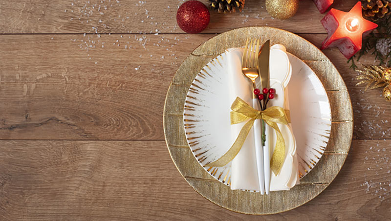 Christmas dinner setting