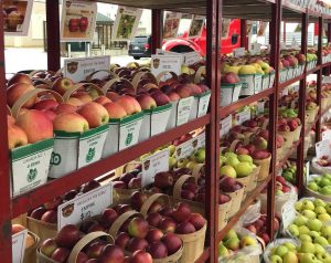 Baskets of apples at Farmer's Market